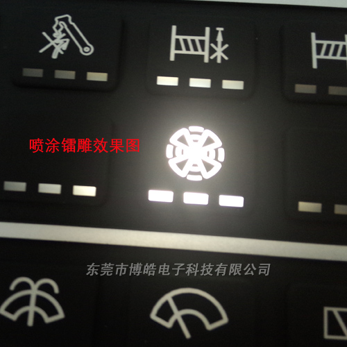 起重機(jī)控制器硅膠按鍵鐳雕透光效果