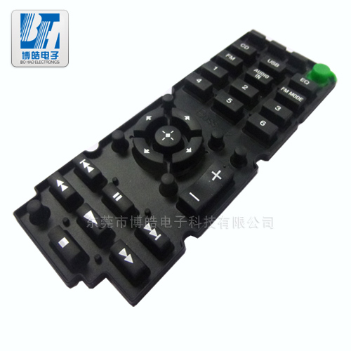 博皓提供帶導(dǎo)電功能的電視機遙控器硅膠按鍵定制